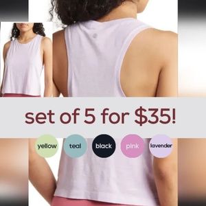 SET of 5! 🤩 Z by Zella Training Racerback Tank  - Size M: NWOT